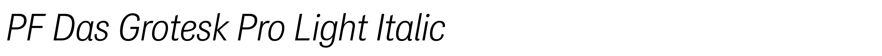 PF Das Grotesk Pro Light Italic