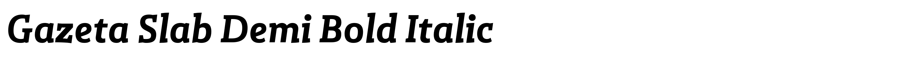 Gazeta Slab Demi Bold Italic