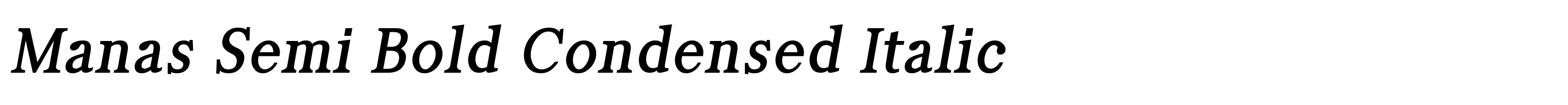 Manas Semi Bold Condensed Italic