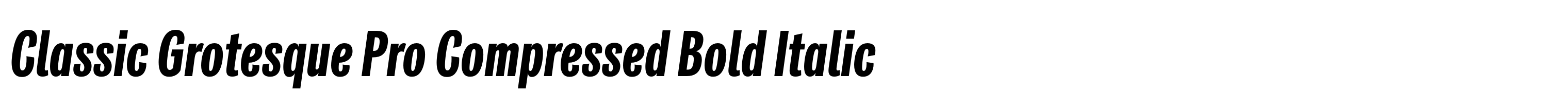 Classic Grotesque Pro Compressed Bold Italic