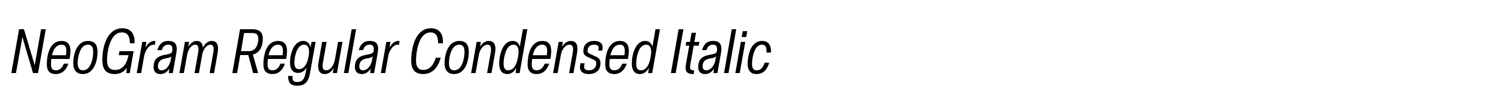 NeoGram Regular Condensed Italic