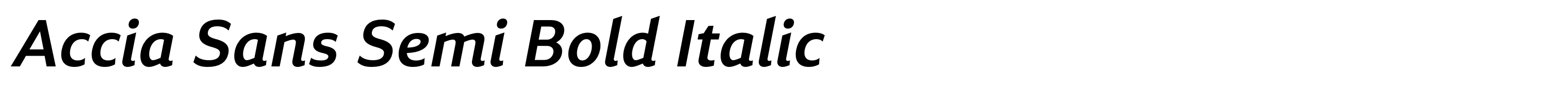 Accia Sans Semi Bold Italic