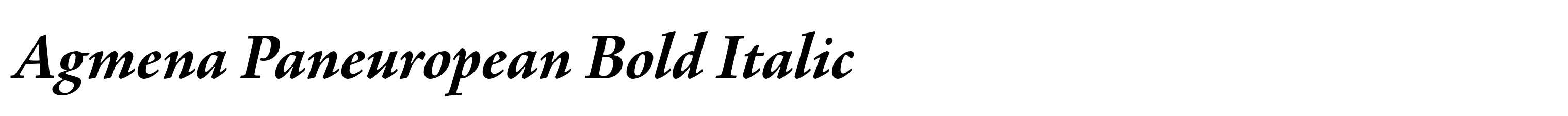 Agmena Paneuropean Bold Italic