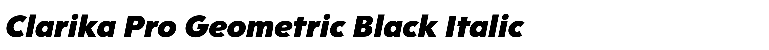 Clarika Pro Geometric Black Italic