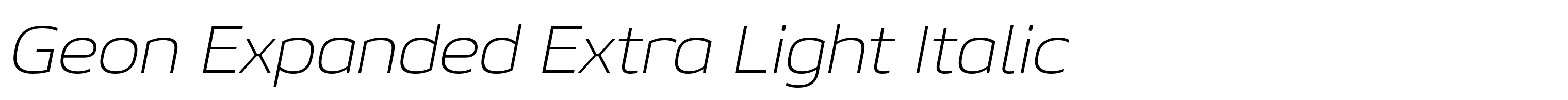 Geon Expanded Extra Light Italic