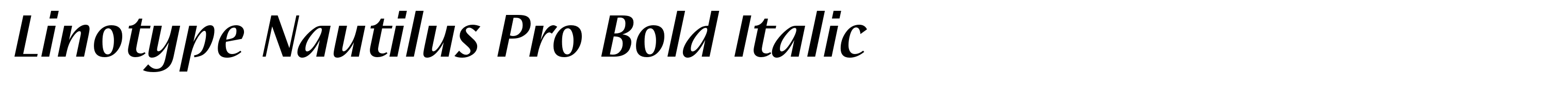 Linotype Nautilus Pro Bold Italic