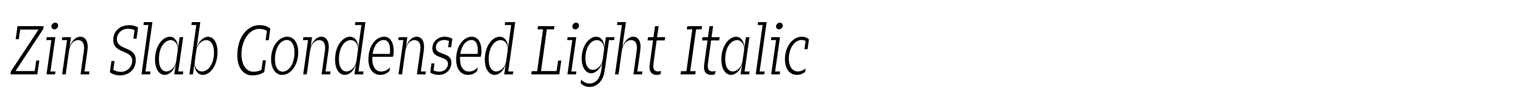 Zin Slab Condensed Light Italic