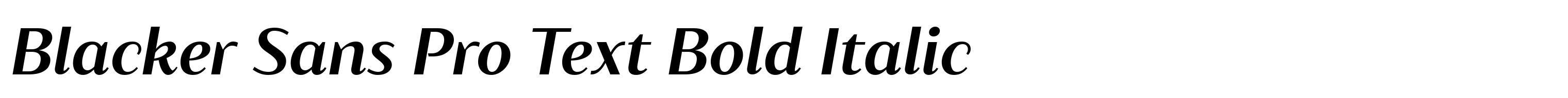 Blacker Sans Pro Text Bold Italic