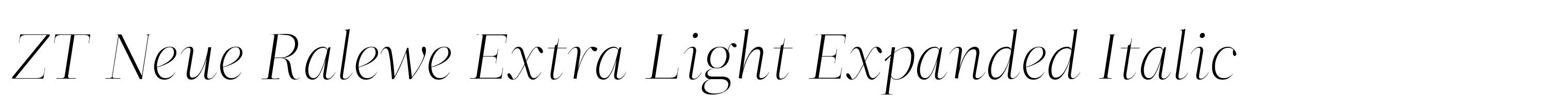 ZT Neue Ralewe Extra Light Expanded Italic