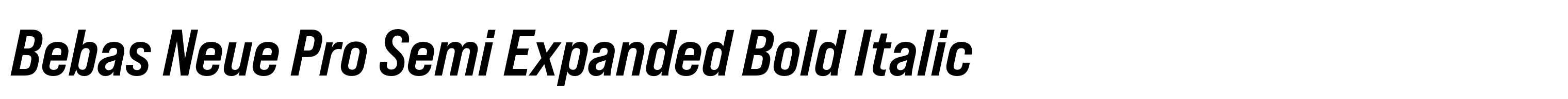 Bebas Neue Pro Semi Expanded Bold Italic