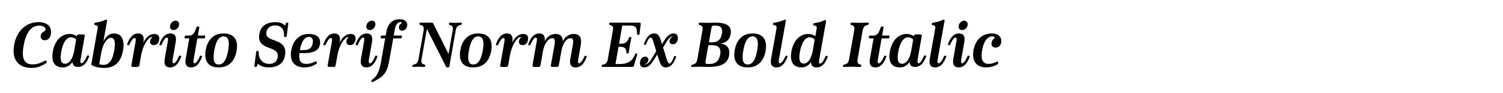 Cabrito Serif Norm Ex Bold Italic