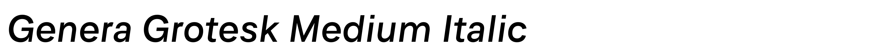 Genera Grotesk Medium Italic
