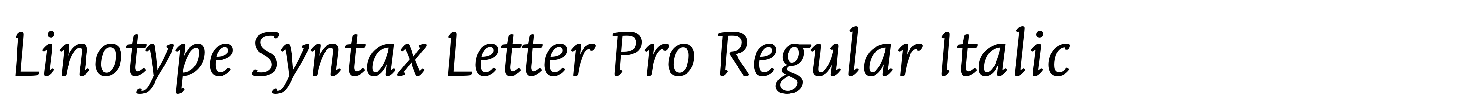 Linotype Syntax Letter Pro Regular Italic