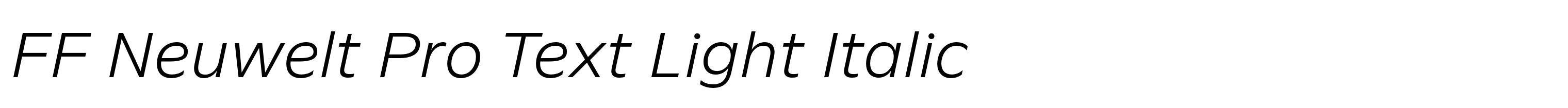 FF Neuwelt Pro Text Light Italic
