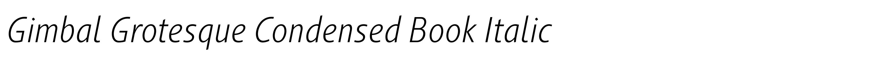 Gimbal Grotesque Condensed Book Italic