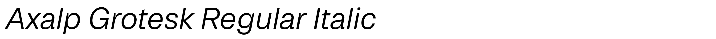 Axalp Grotesk Regular Italic