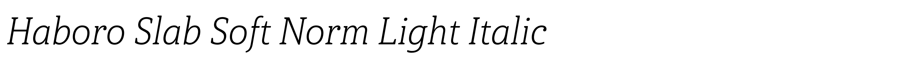 Haboro Slab Soft Norm Light Italic