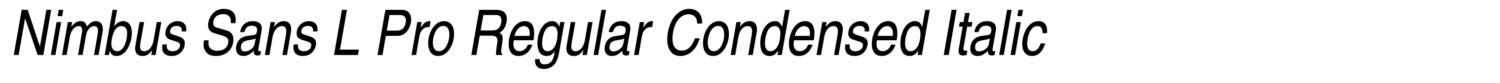 Nimbus Sans L Pro Regular Condensed Italic