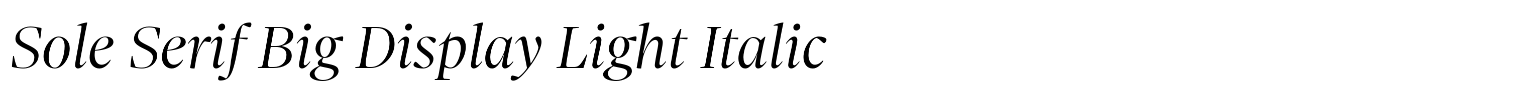 Sole Serif Big Display Light Italic