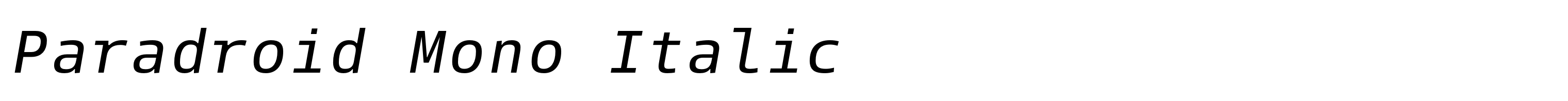 Paradroid Mono Italic