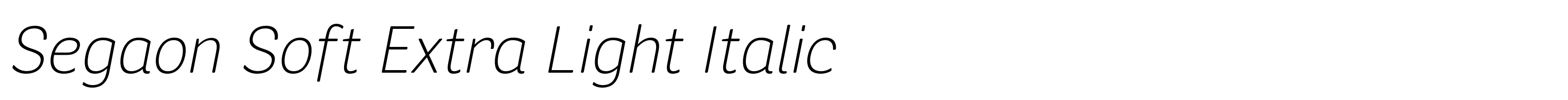 Segaon Soft Extra Light Italic