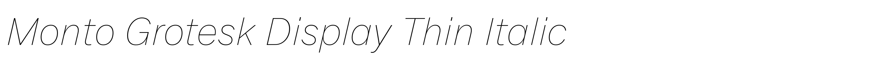 Monto Grotesk Display Thin Italic