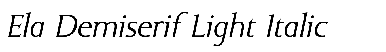 Ela Demiserif Light Italic