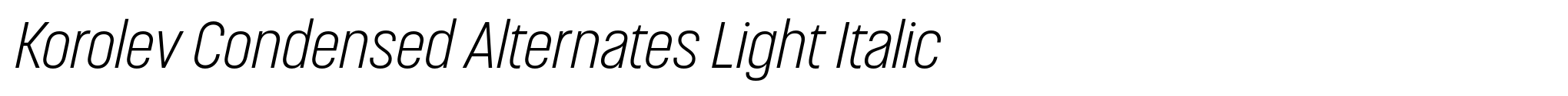 Korolev Condensed Alternates Light Italic image