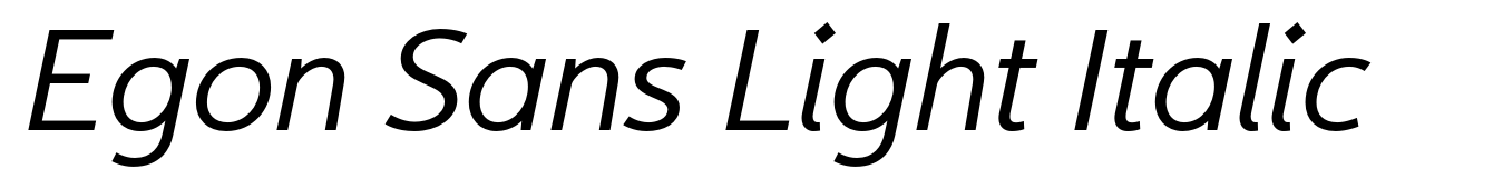 Egon Sans Light Italic