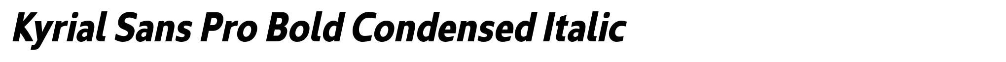 Kyrial Sans Pro Bold Condensed Italic image