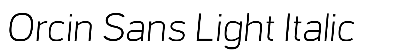 Orcin Sans Light Italic