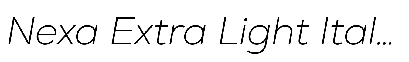 Nexa Extra Light Italic