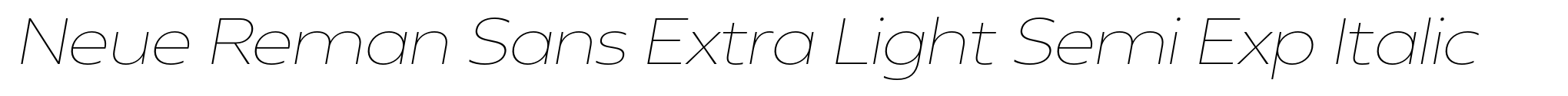 Neue Reman Sans Extra Light Semi Exp Italic image