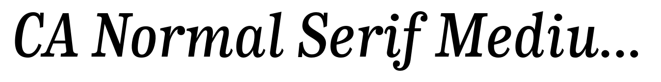 CA Normal Serif Medium Italic