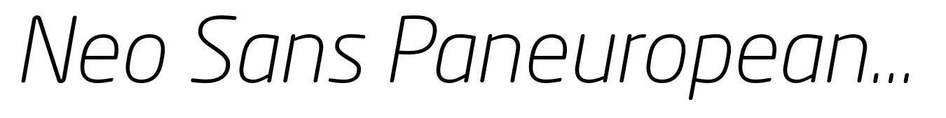 Neo Sans Paneuropean Light Italic