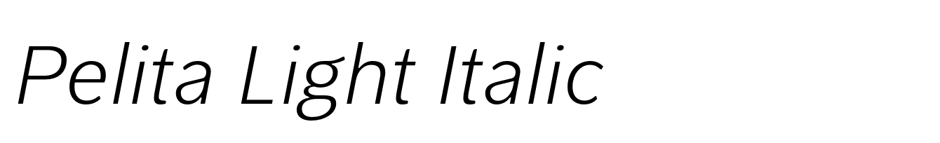 Pelita Light Italic