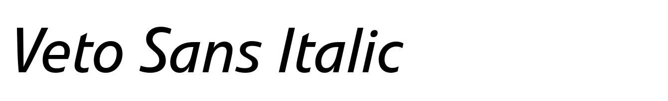 Veto Sans Italic