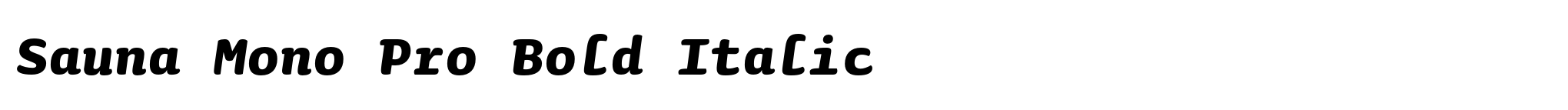 Sauna Mono Pro Bold Italic image