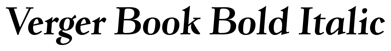 Verger Book Bold Italic