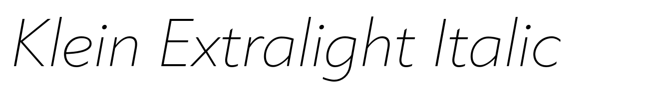 Klein Extralight Italic