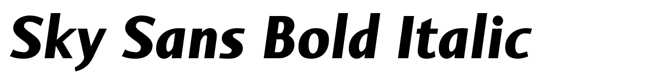 Sky Sans Bold Italic