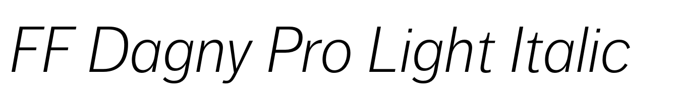 FF Dagny Pro Light Italic