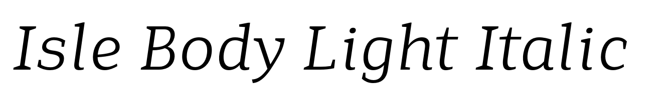 Isle Body Light Italic