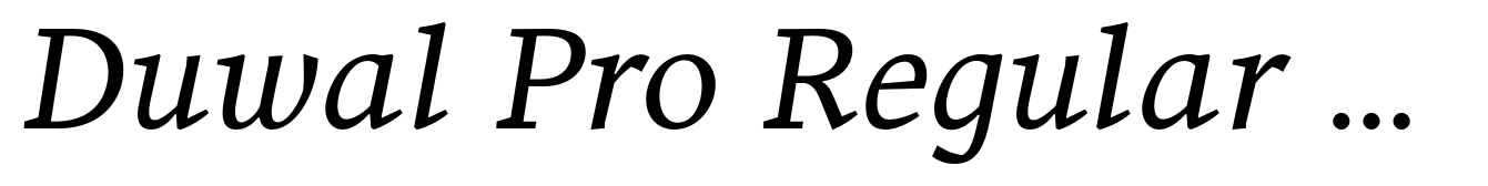 Duwal Pro Regular Italic