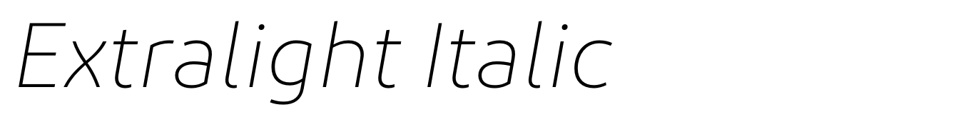 Extralight Italic