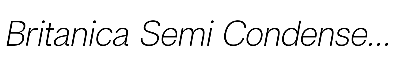 Britanica Semi Condensed Light Italic