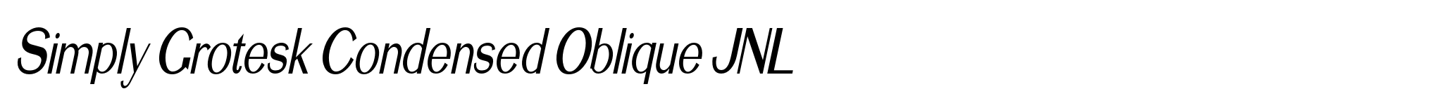 Simply Grotesk Condensed Oblique JNL image