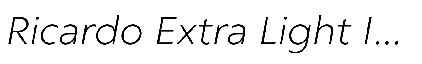 Ricardo Extra Light Italic