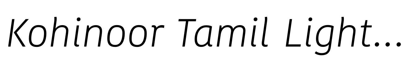 Kohinoor Tamil Light Italic