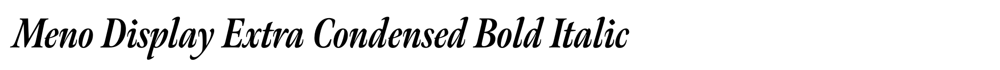 Meno Display Extra Condensed Bold Italic image